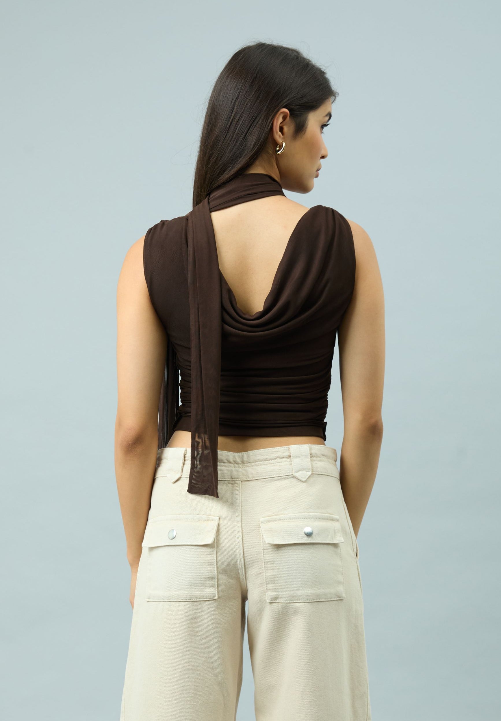 DRAPED MESH TOP