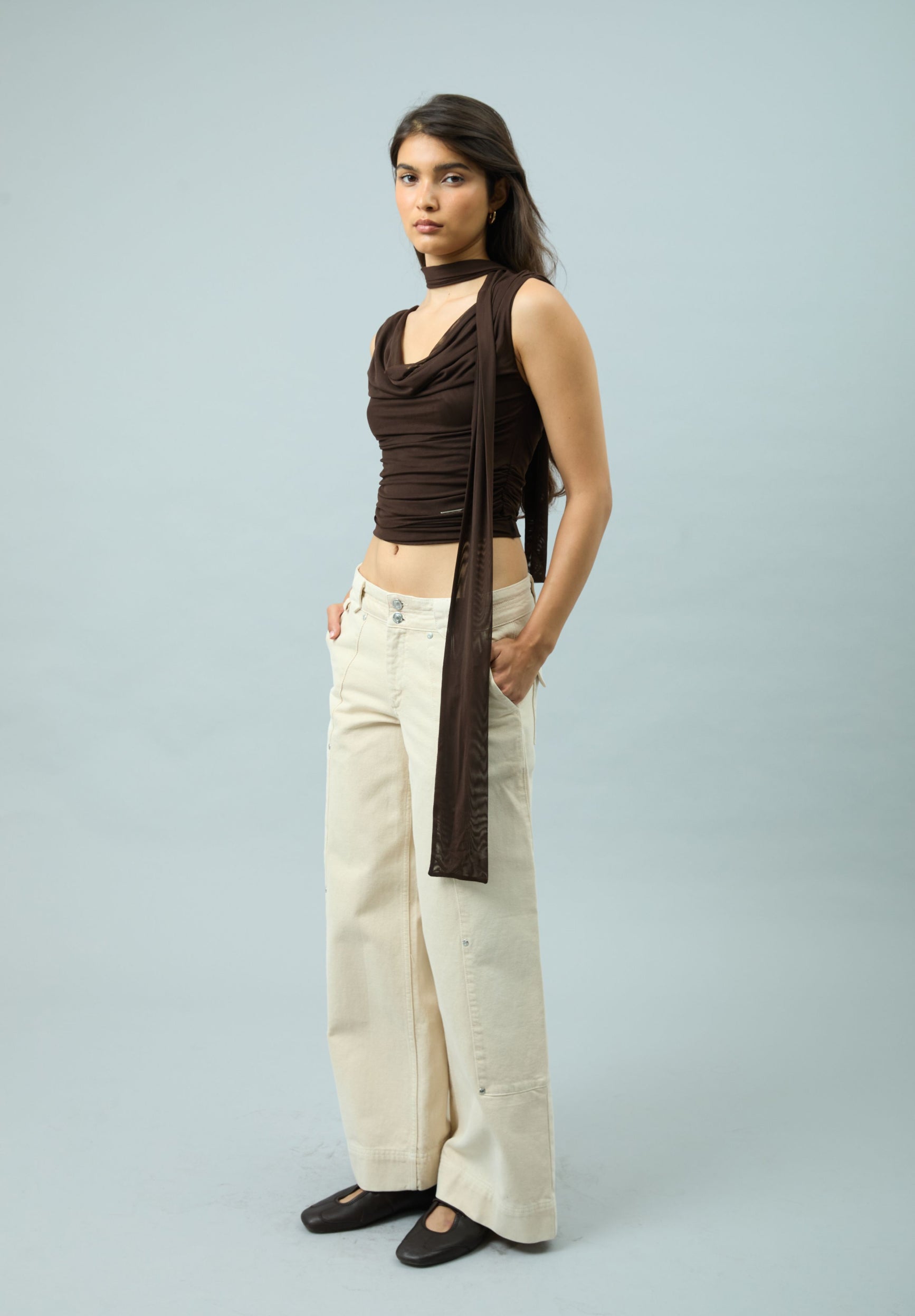DRAPED MESH TOP