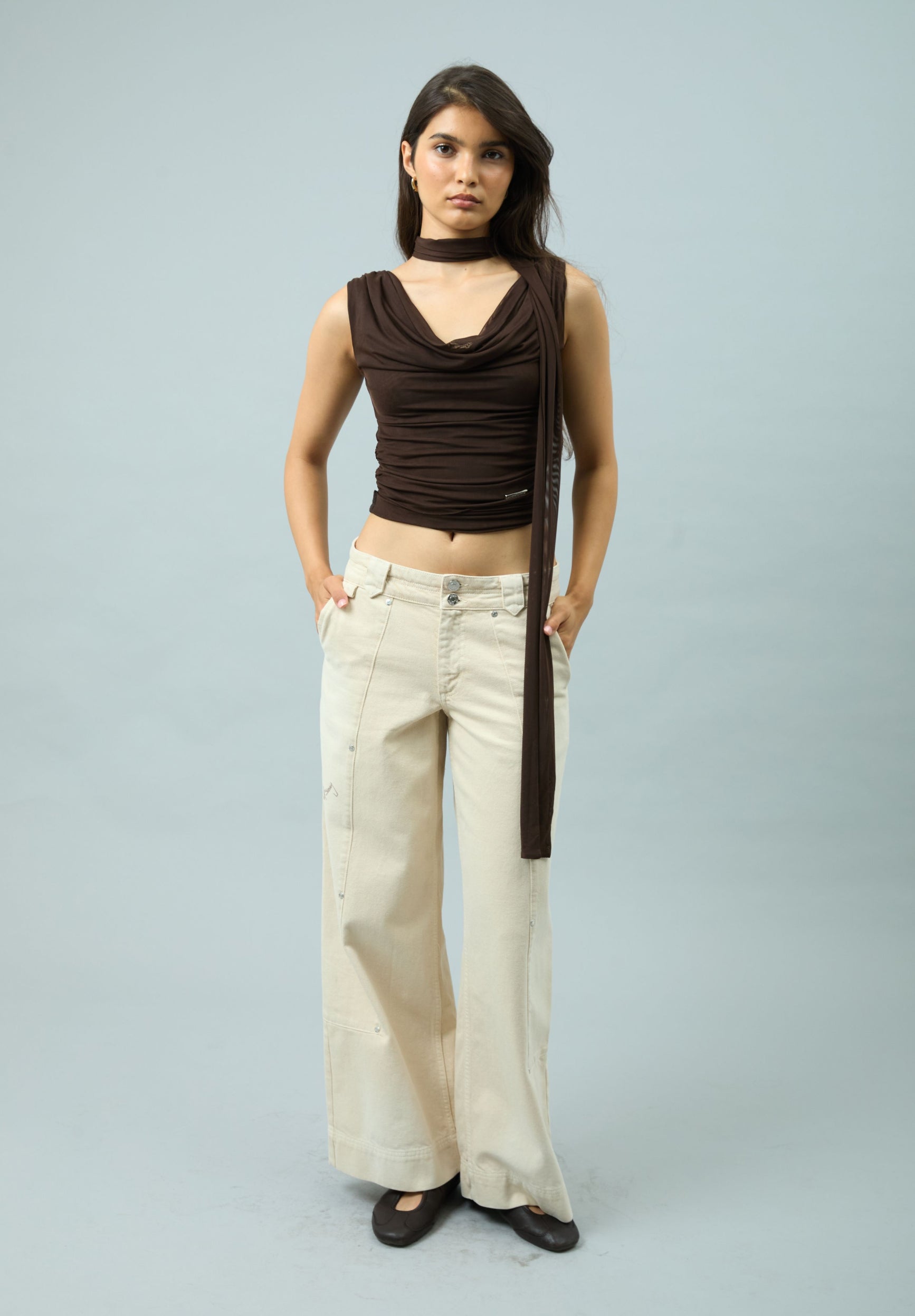 DRAPED MESH TOP