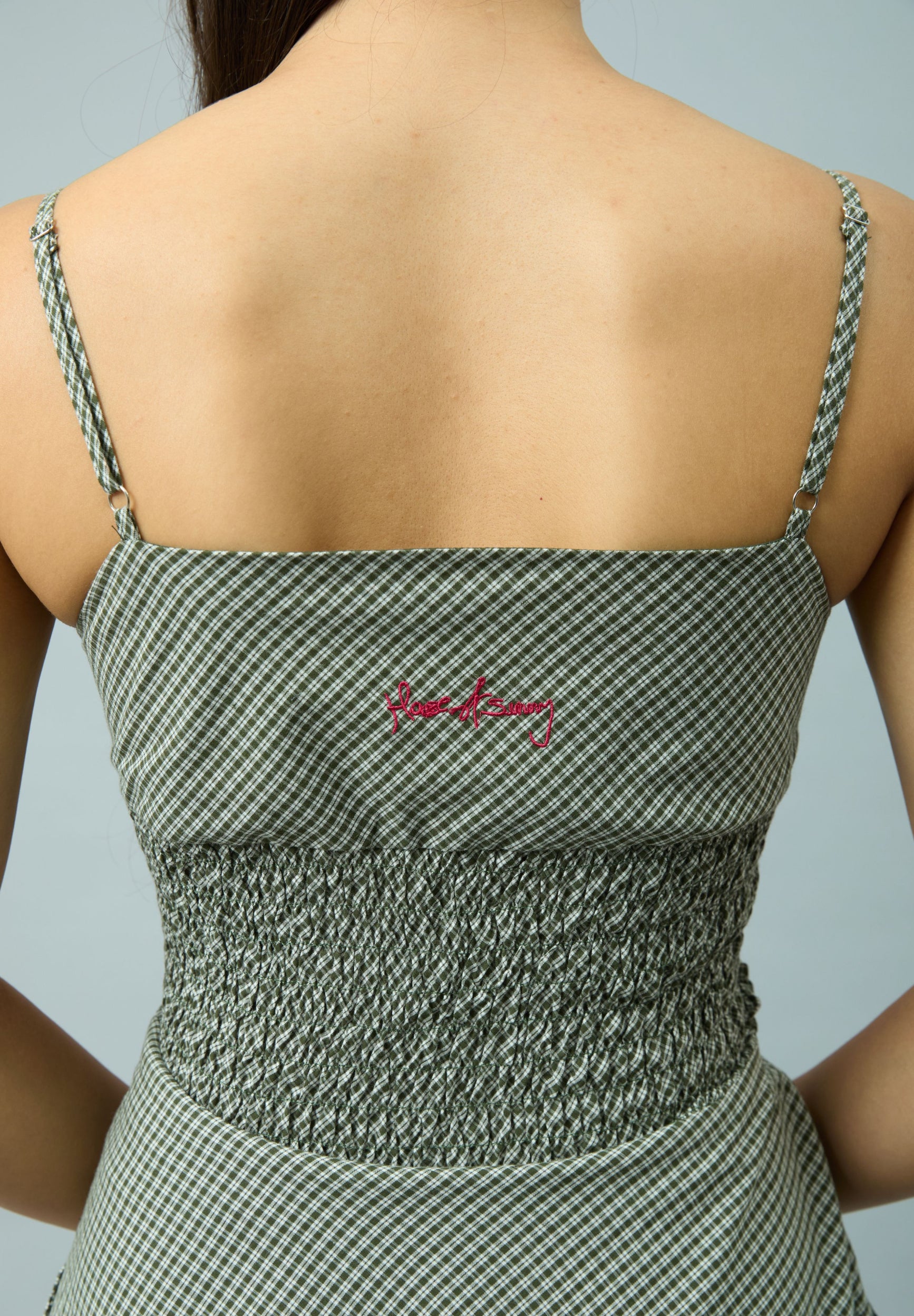 GINGHAM BALLOON CAMI DRESS