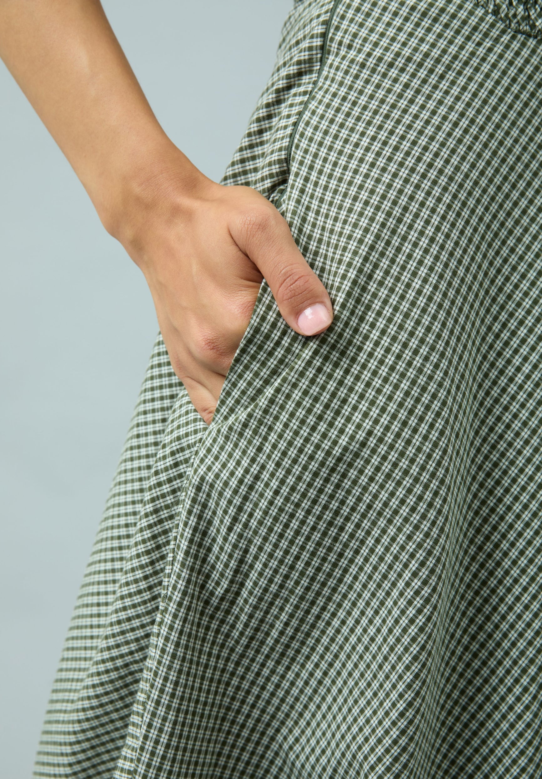 GINGHAM BALLOON CAMI DRESS