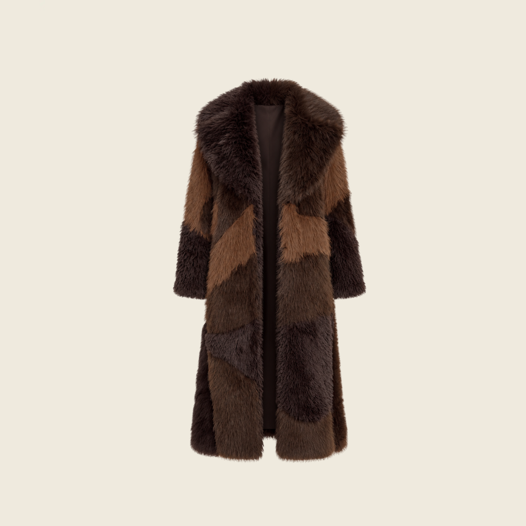 HUSTLE FUR PATCHWORK COAT