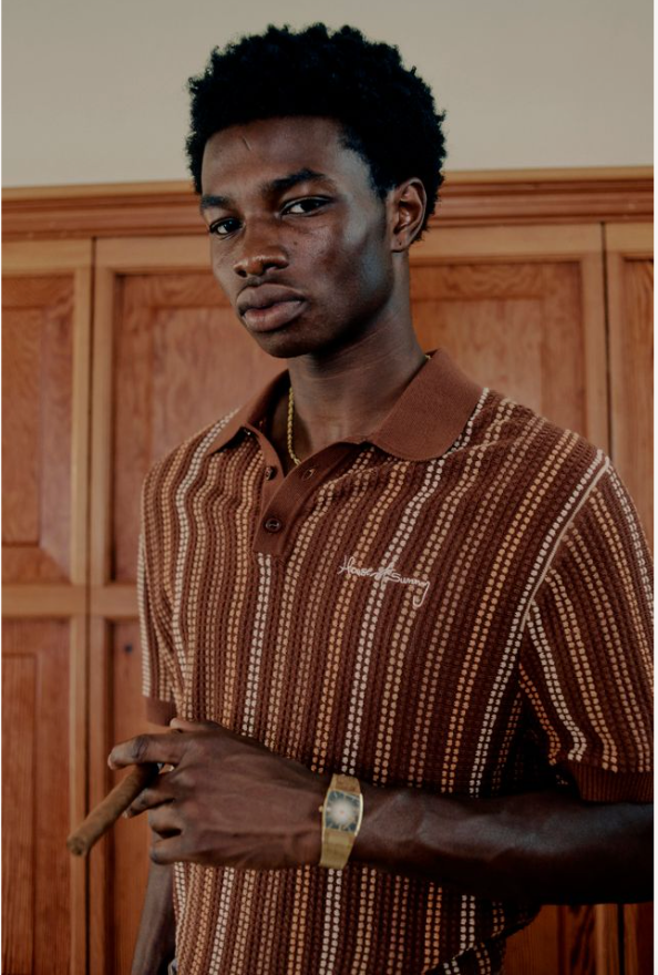 STRIPE KNITTED POLO
