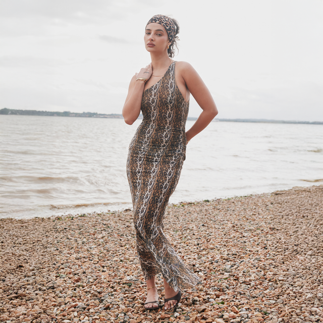 LEOPARD ASYMMETRIC DRESS