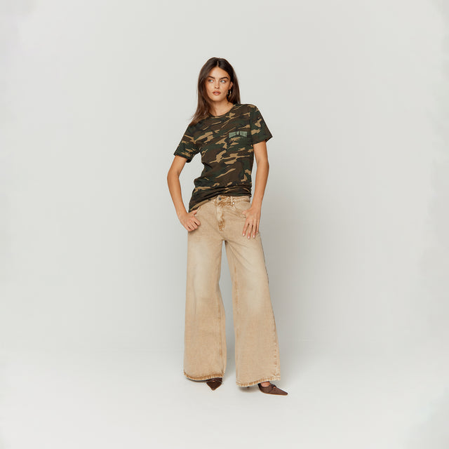 CLASSIC SAND WIDE LEG DENIM