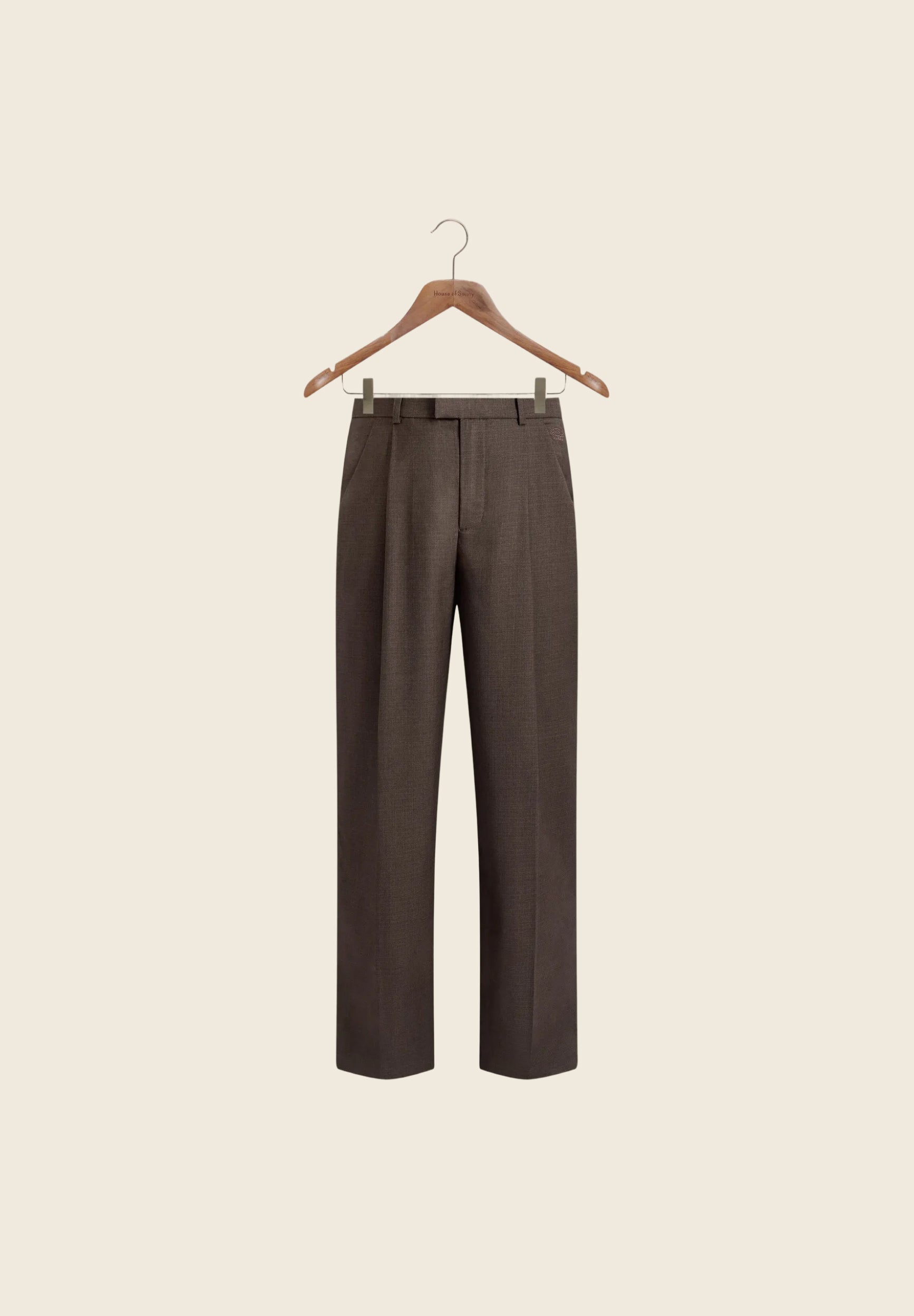 House of Sunny Mens Pleated Suit Trousers - Tailored Espresso Trousers House of Sunny Mens Pleated Suit Trousers - Tailored Espresso Trousers
