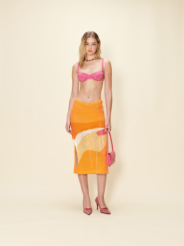POMPELMO SUNSET KNIT SKIRT