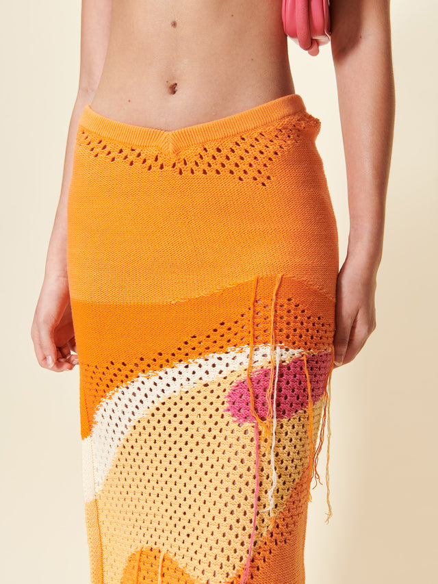 POMPELMO SUNSET KNIT SKIRT
