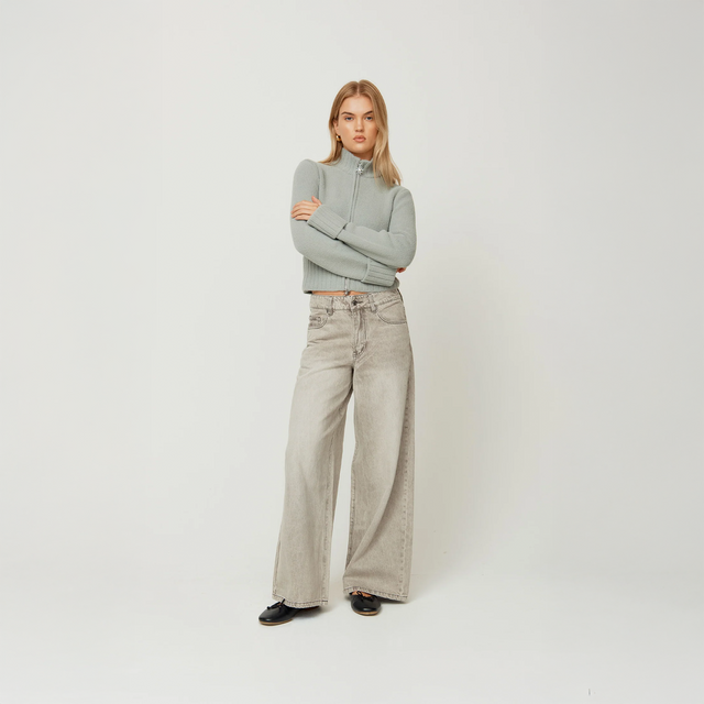 CRYSTALLISED WIDE LEG DENIM