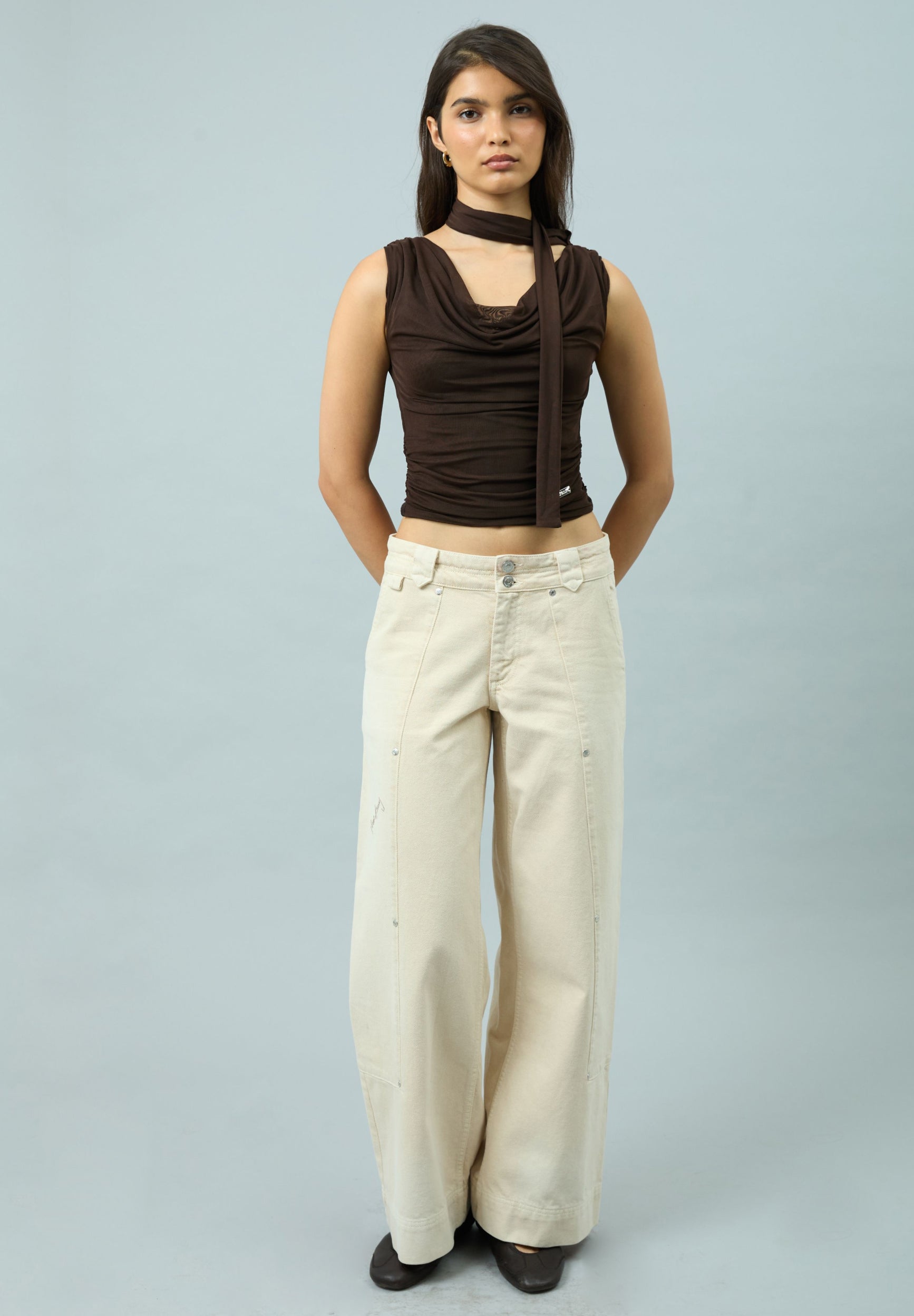 DRAPED MESH TOP