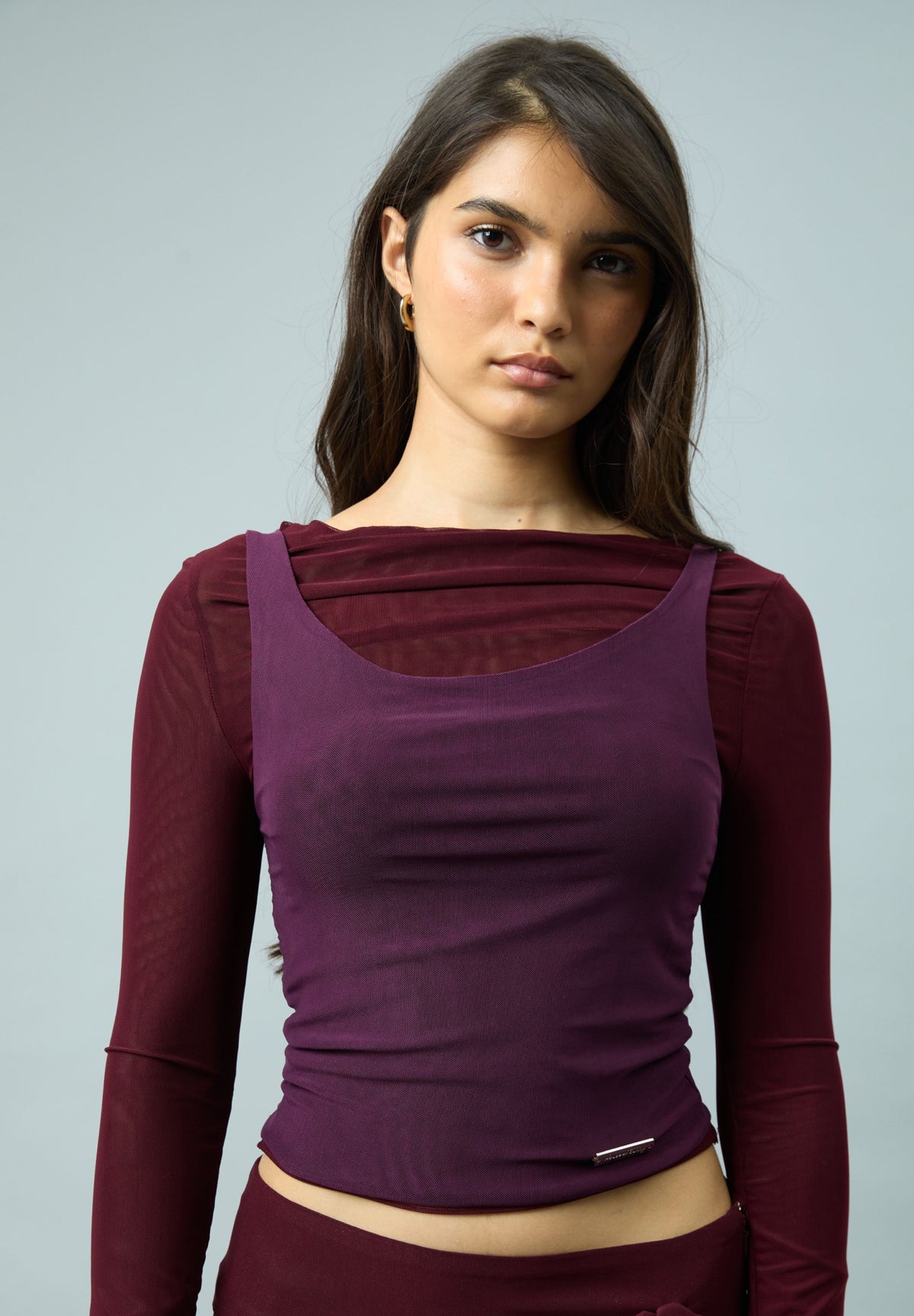 BURGUNDY DOUBLE LAYER SECOND SKIN TOP