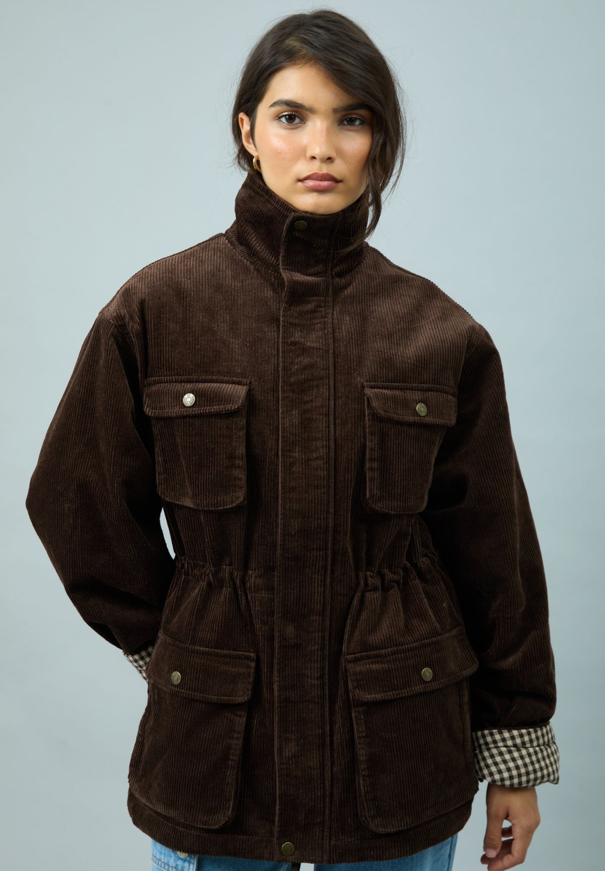 Corduroy Funnel Neck Jacket