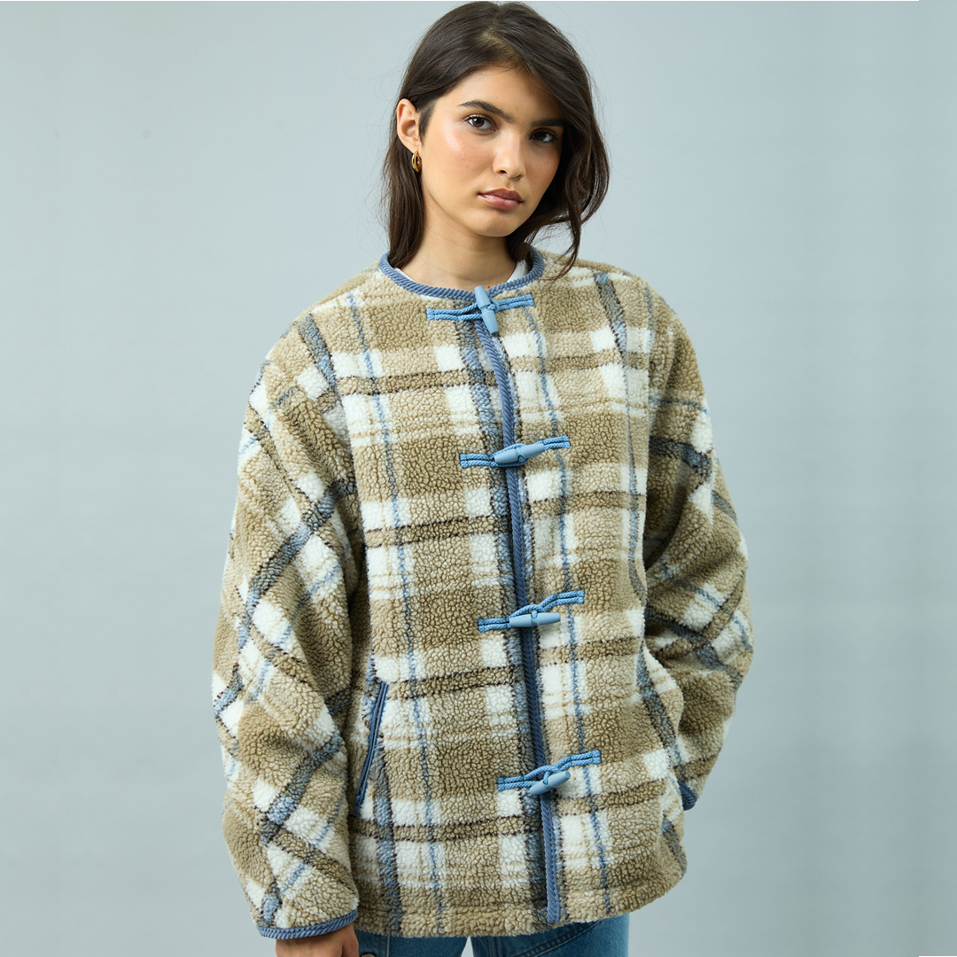 TEDDY FLEECE SCARF JACKET