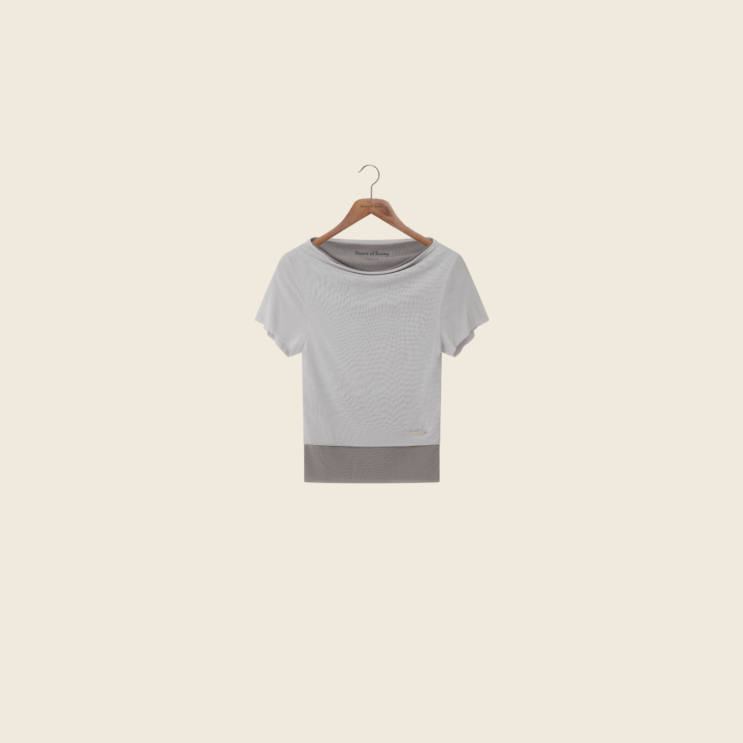 GREY DOUBLE LAYER SECOND SKIN TOP