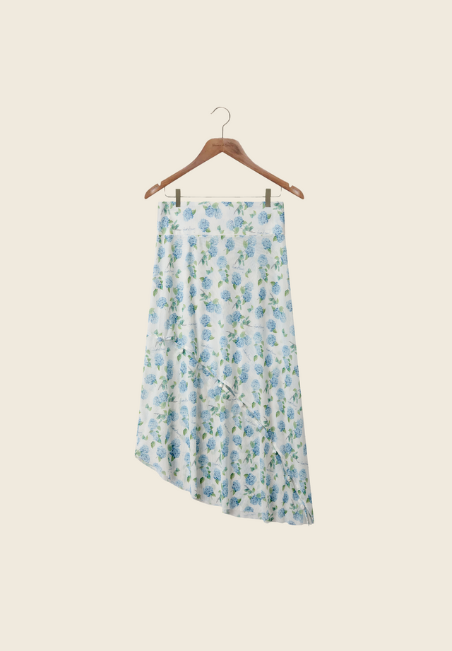 HYDRANGEA ASYMETRIC MESH SKIRT