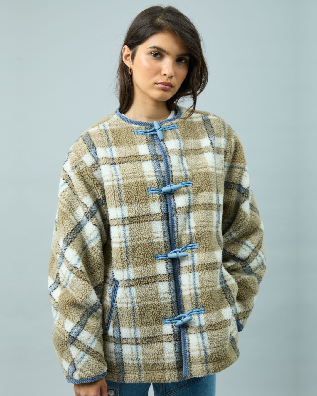 TEDDY FLEECE SCARF JACKET