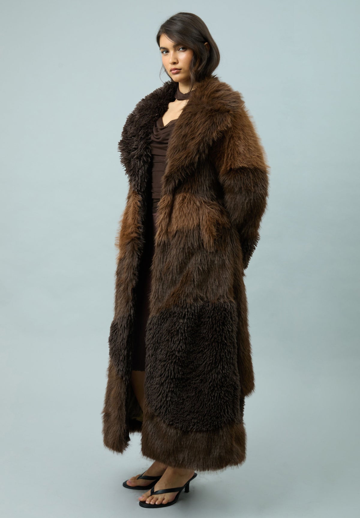 HUSTLE FUR PATCHWORK COAT