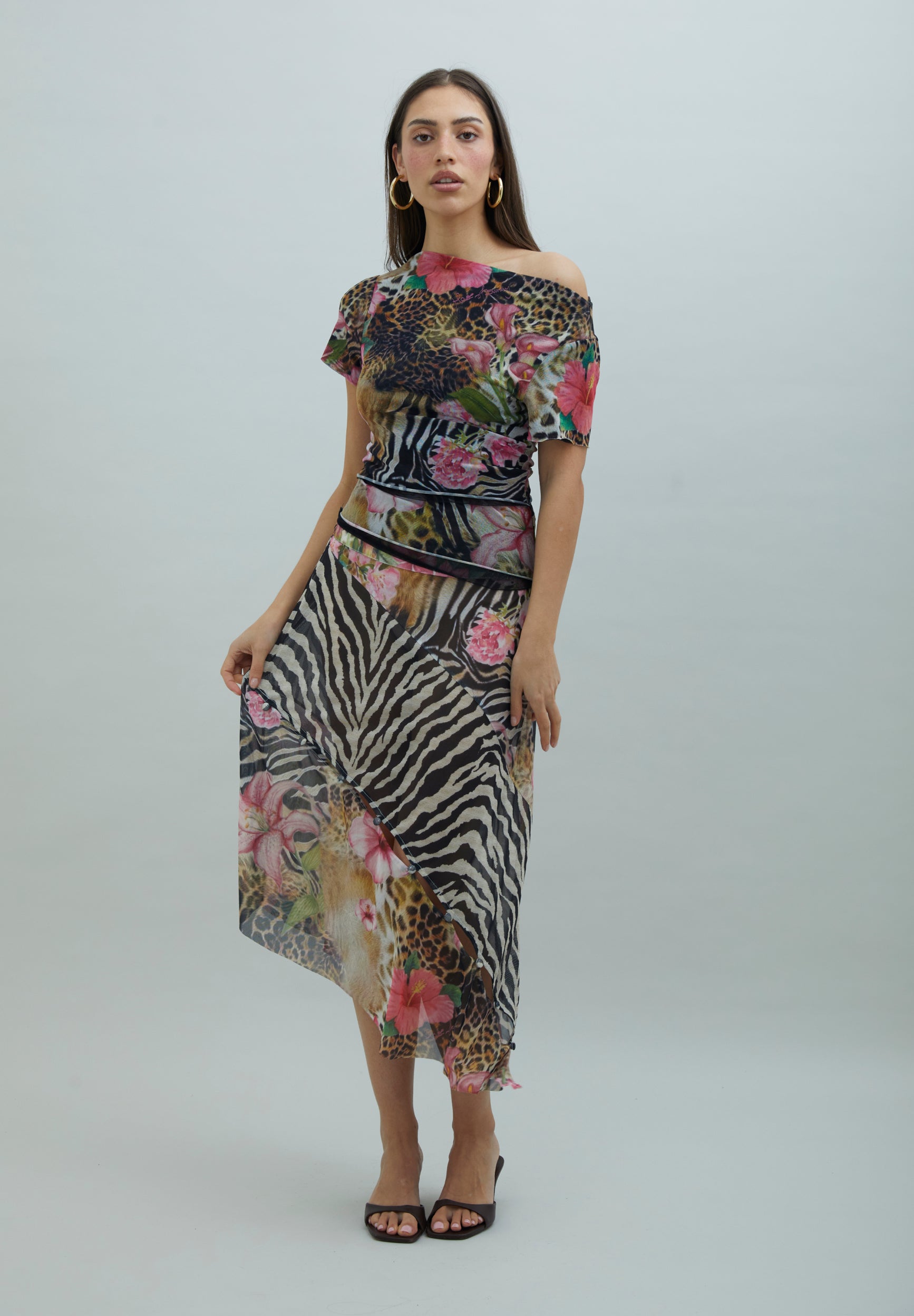 TROPICAL MESH SKIRT