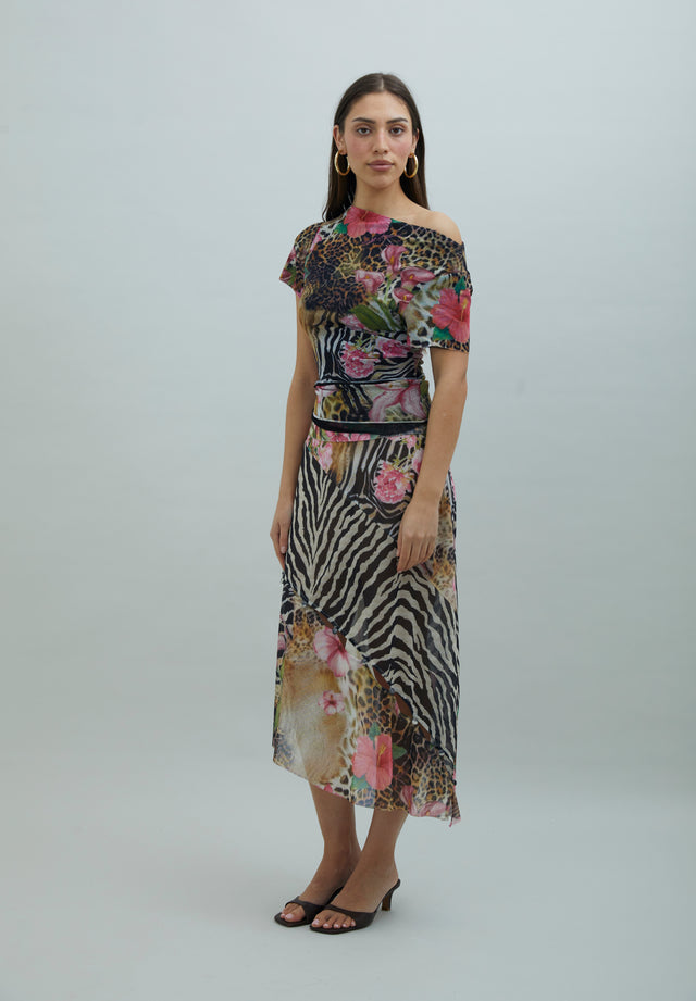 TROPICAL MESH SKIRT