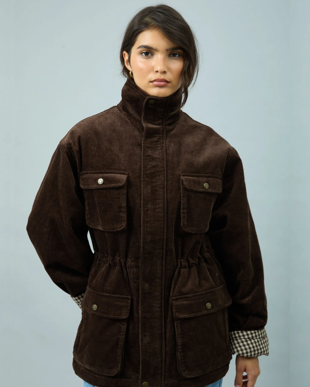 CORDUROY FUNNEL NECK JACKET
