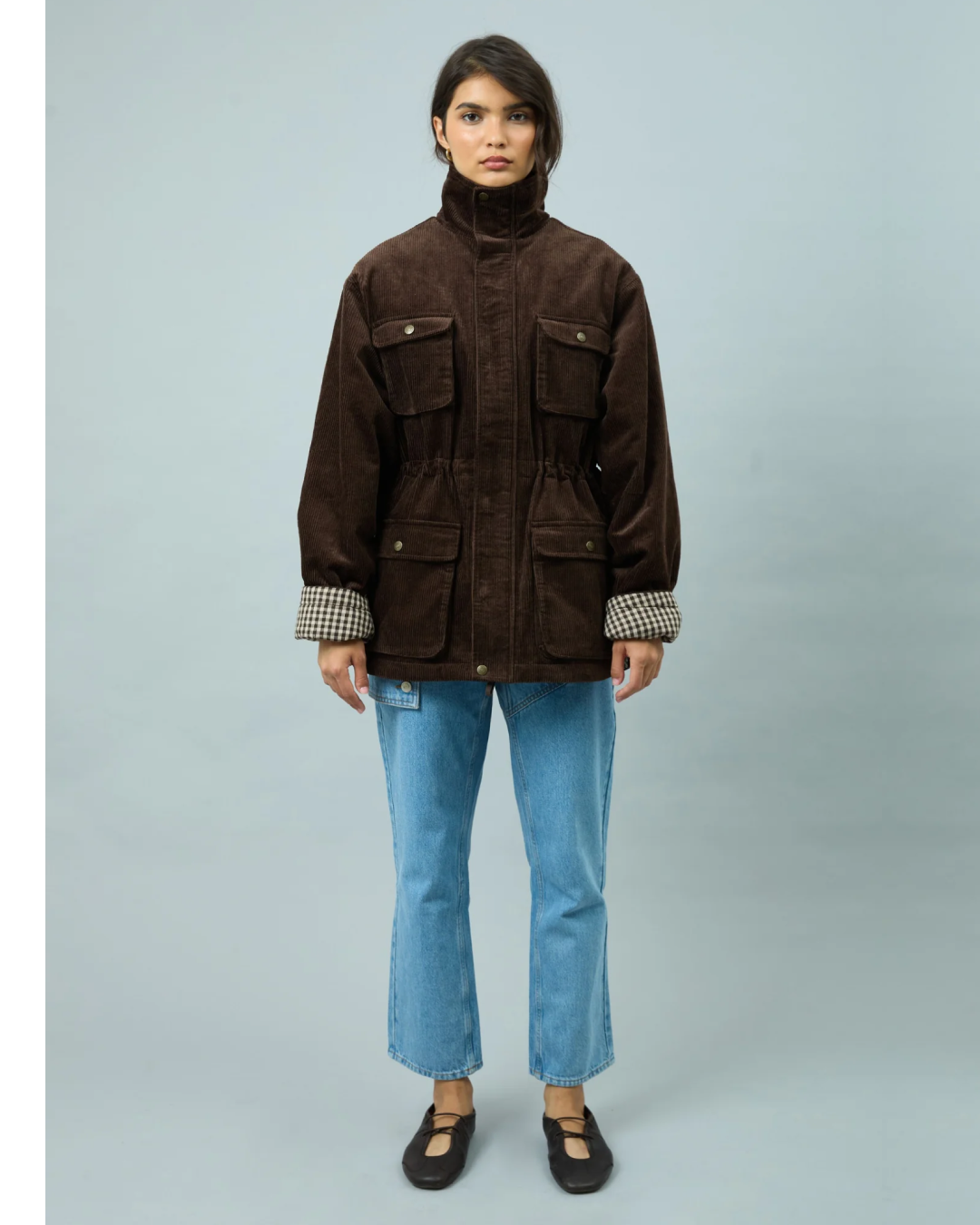 CORDUROY FUNNEL NECK JACKET