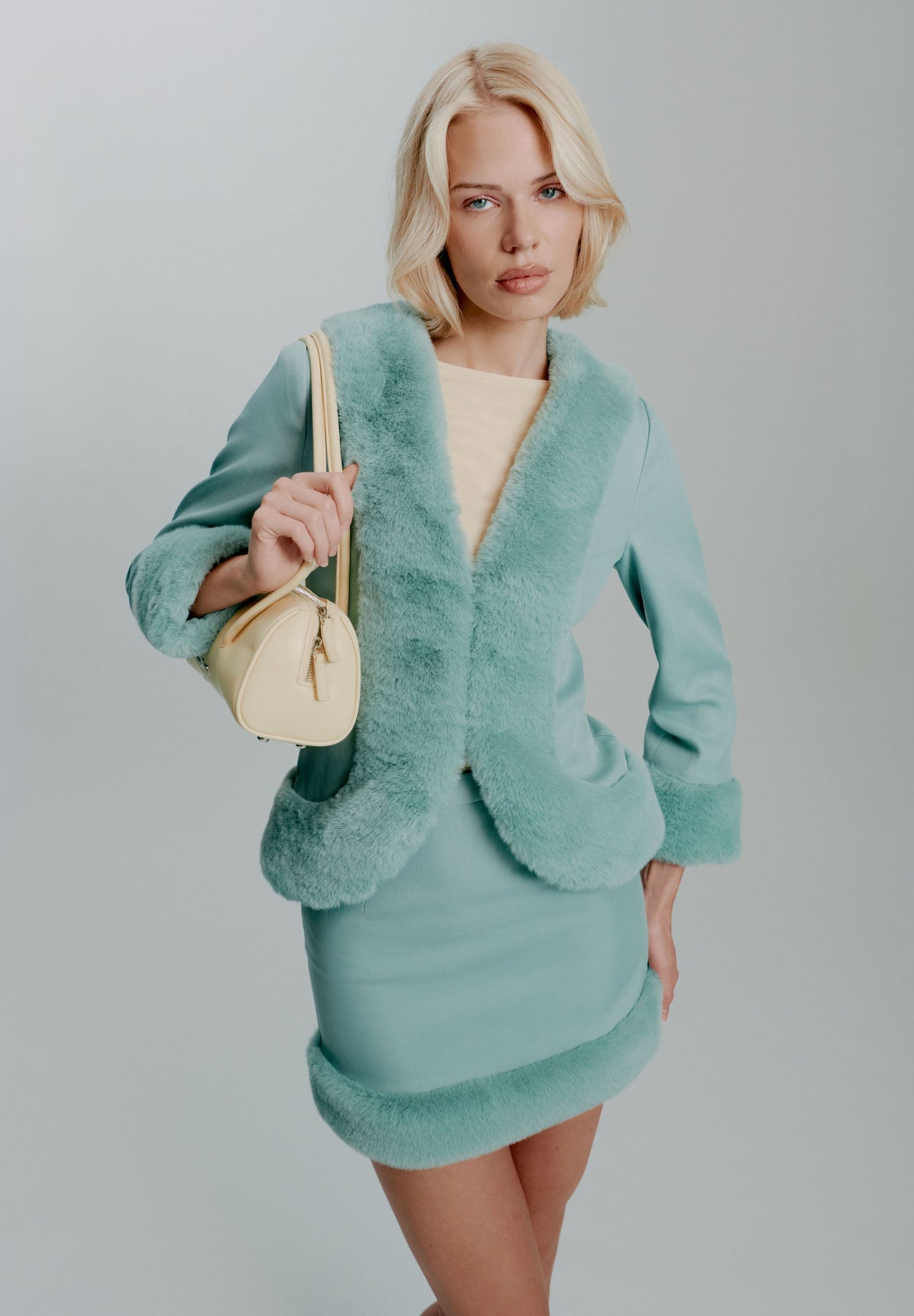 Plush Trim Tailored Blazer