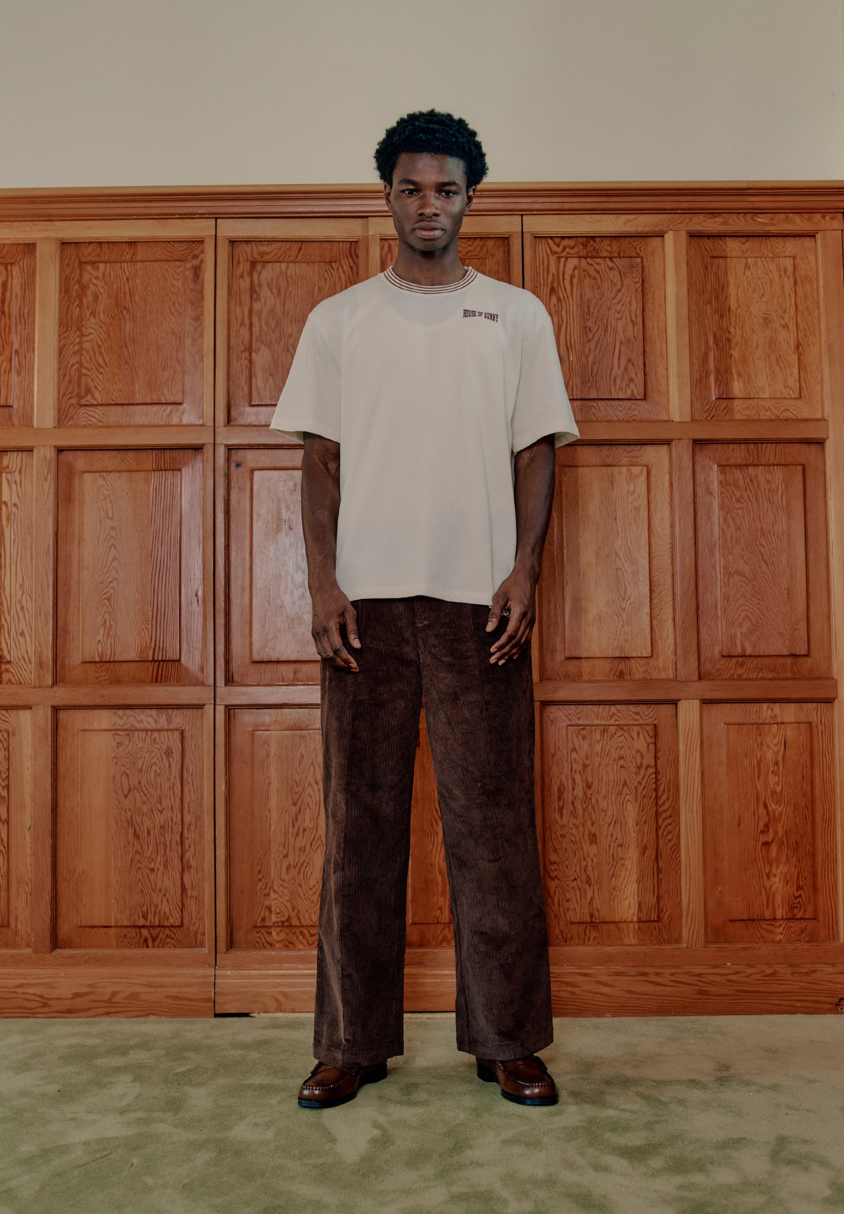House of Sunny Corduroy Pants – Mens Straight Leg Tobacco Trousers