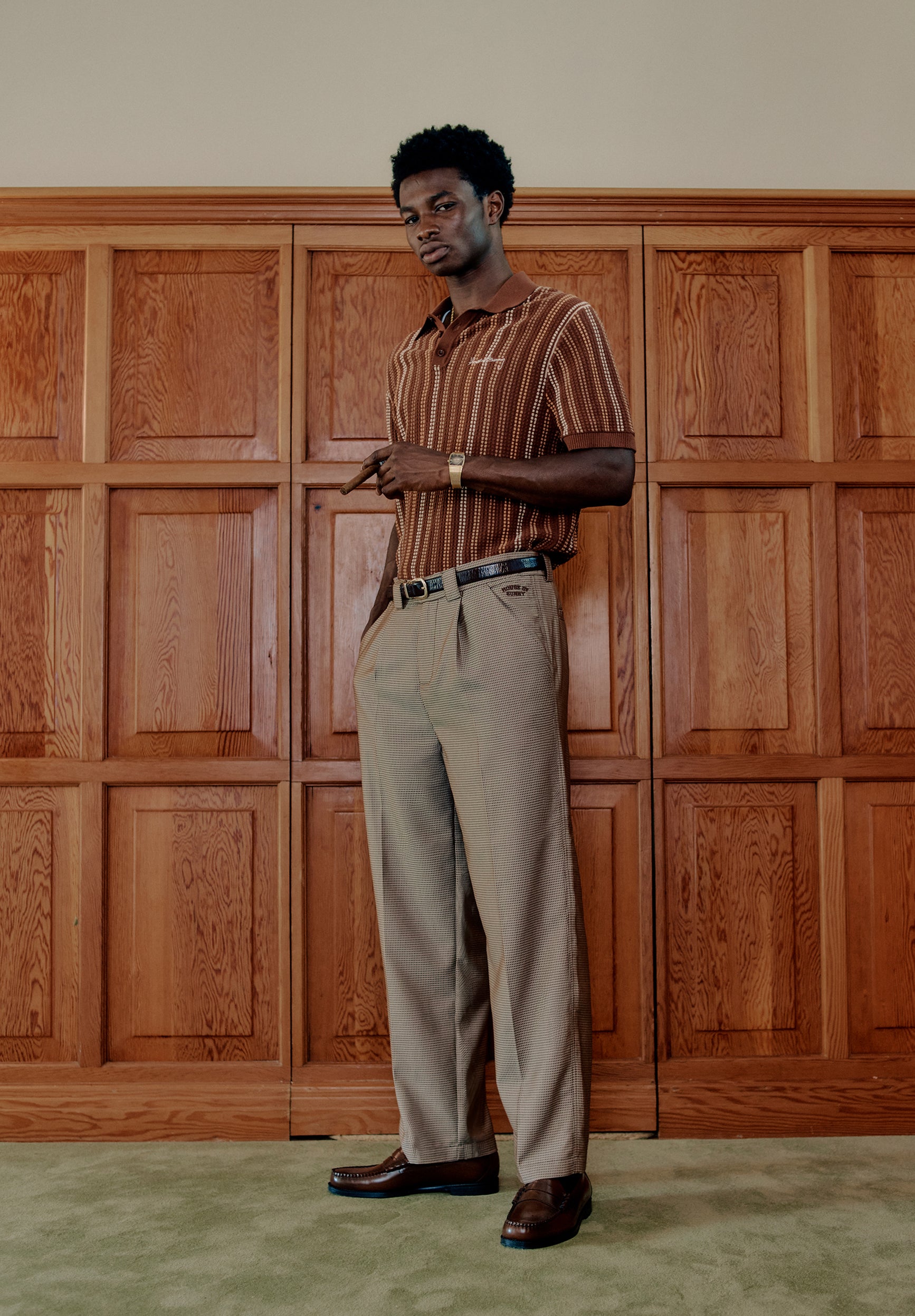 STRIPE KNITTED POLO