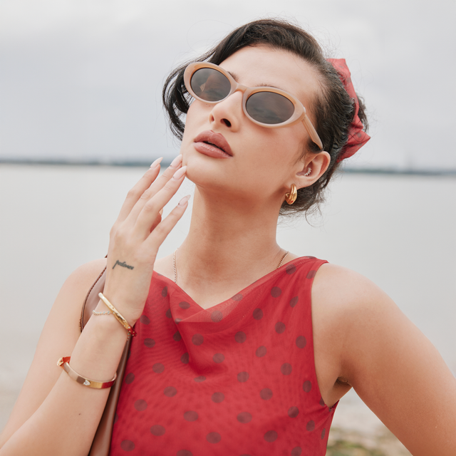 DOUBLE LAYER POLKA DOT MESH VEST