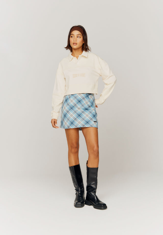 CROPPED POWER LOGO BUTTON UP