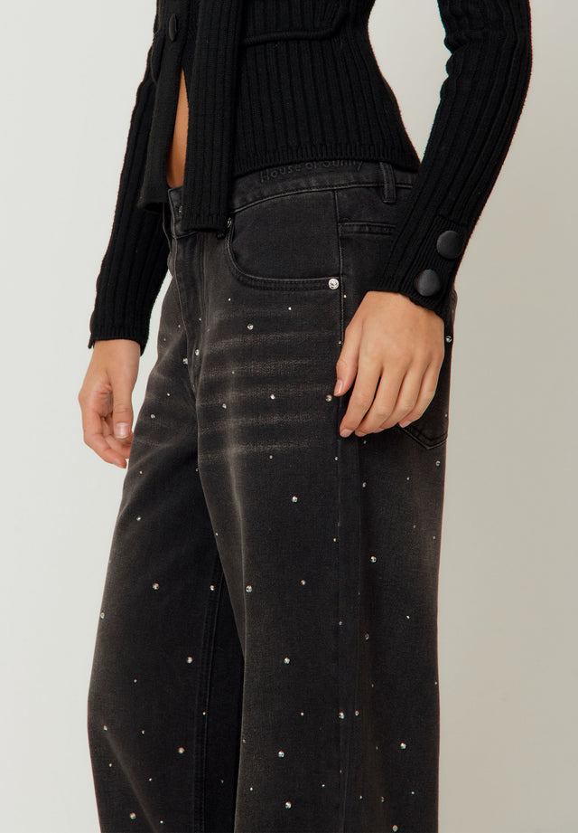 CRYSTALLISED WIDE LEG DENIM