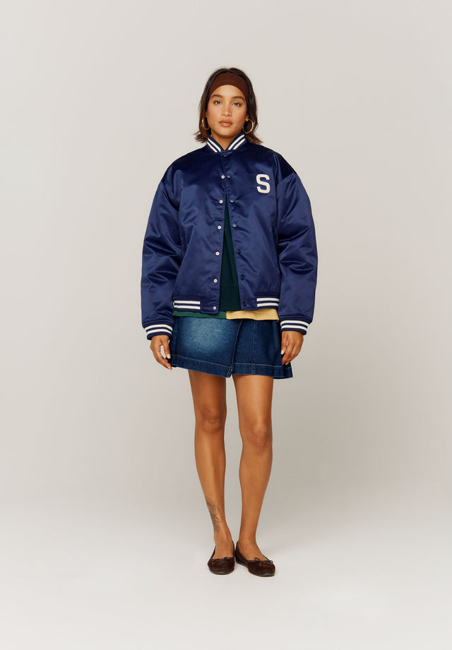 SATIN CLUB VARSITY BOMBER