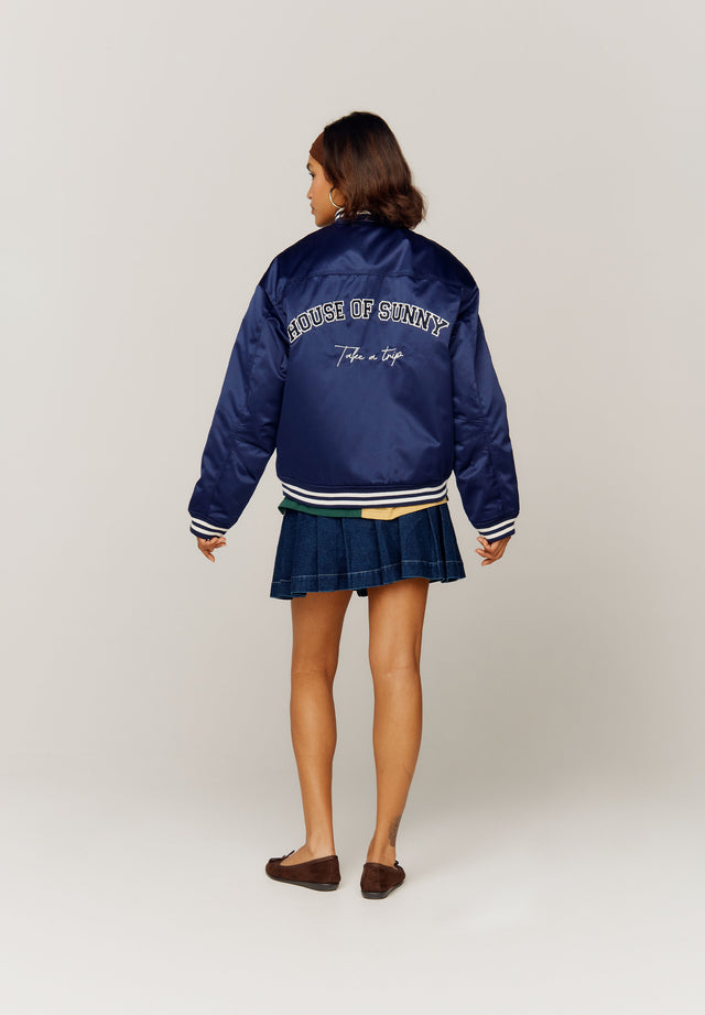 SATIN CLUB VARSITY BOMBER