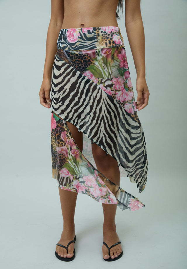 TROPICAL MESH SKIRT