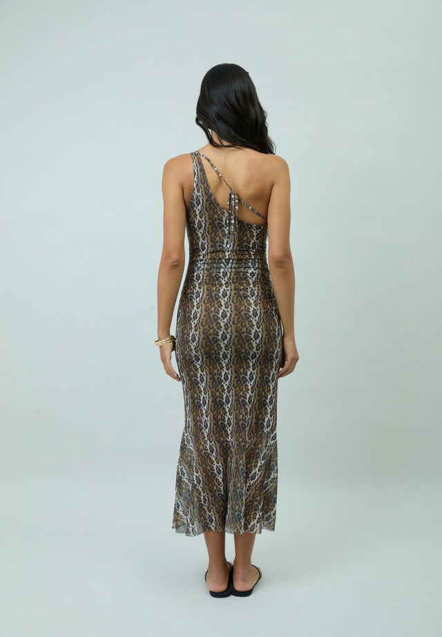 LEOPARD ASYMMETRIC DRESS