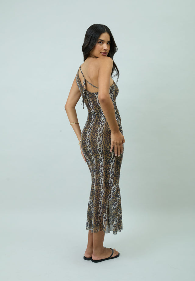 LEOPARD ASYMMETRIC DRESS