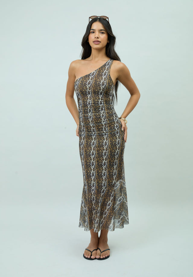 LEOPARD ASYMMETRIC DRESS