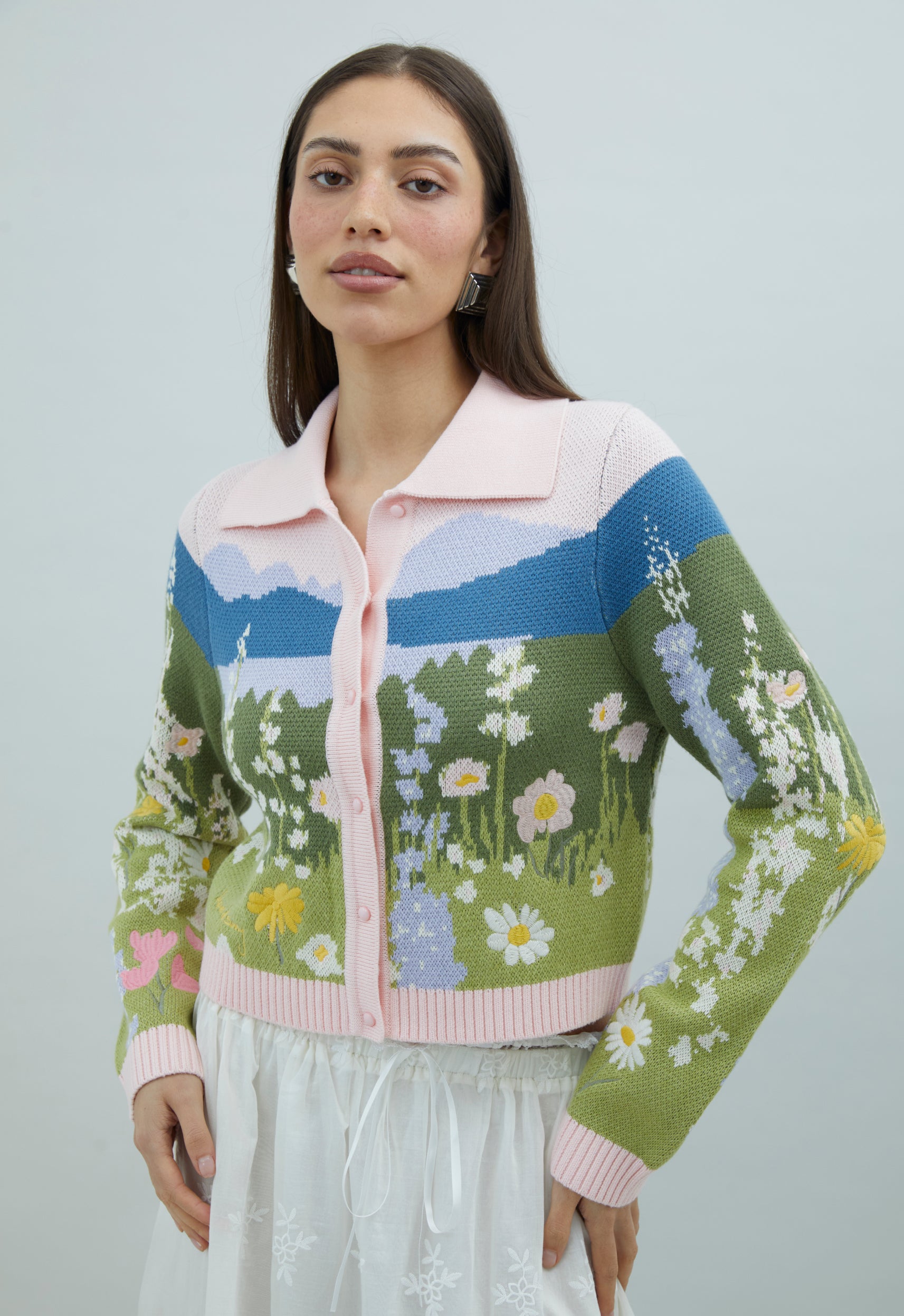 Sunset Blooms Tripper Cardigan | House of Sunny Floral Jacquard Knit
