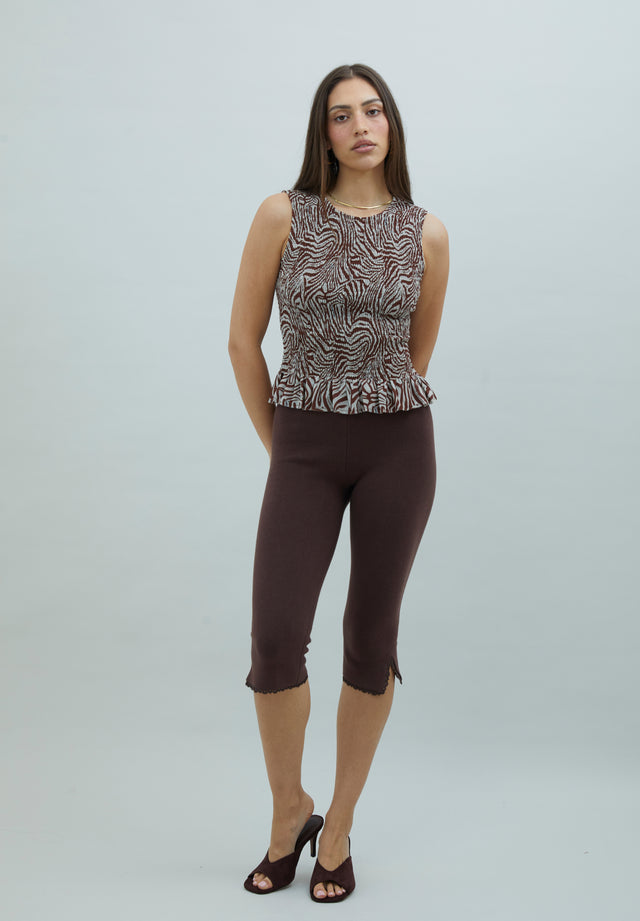 ZEBRA MESH SLEEVELESS TOP