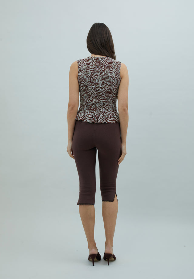 ZEBRA MESH SLEEVELESS TOP