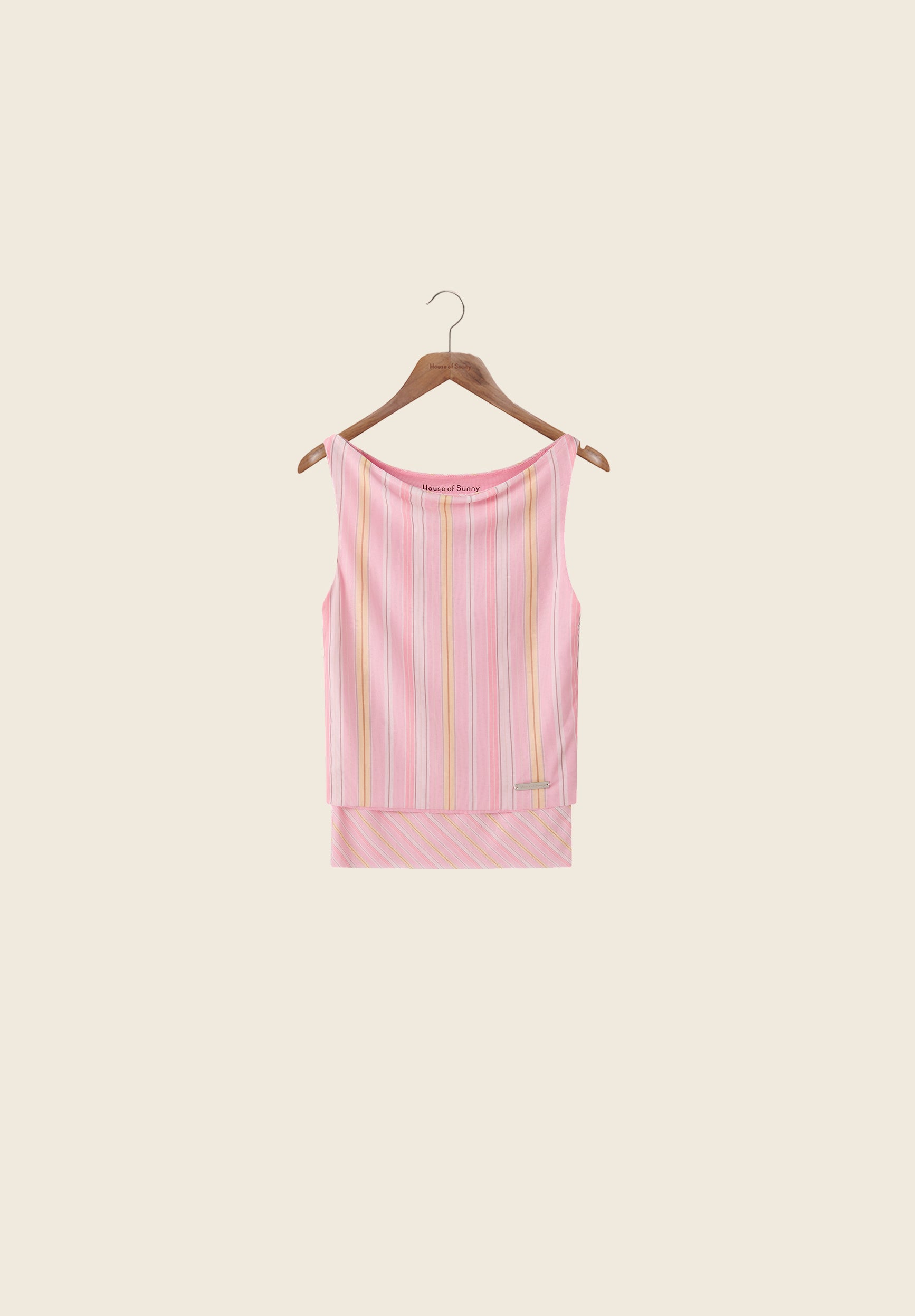 STRIPED MESH TOP