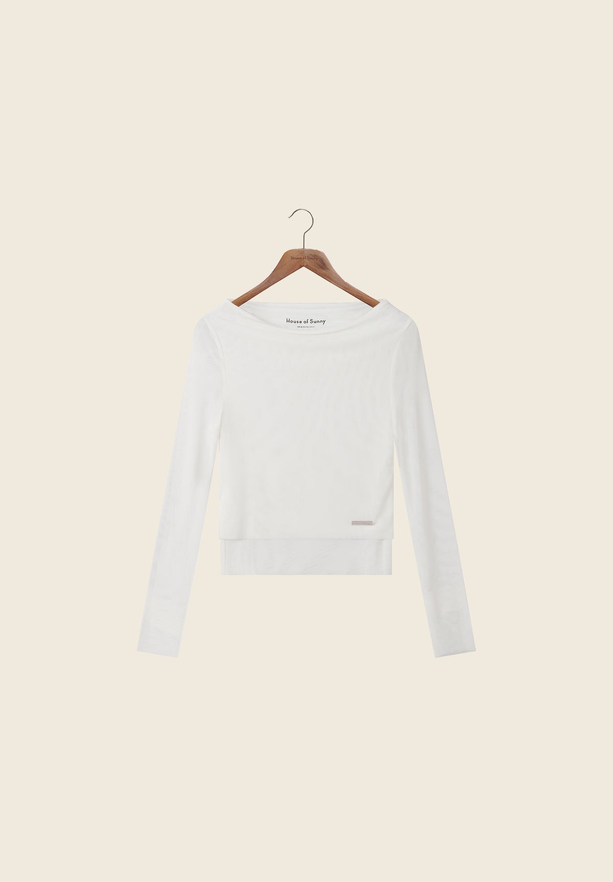 WHITE LONG SLEEVE DOUBLE LAYER TOP