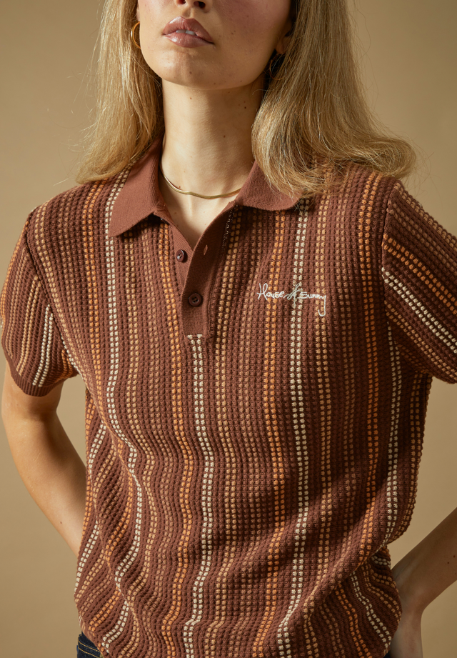 STRIPE KNITTED POLO