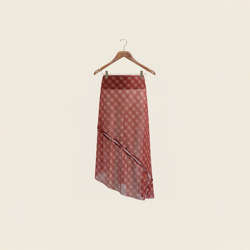 RETRO CHECK MESH SKIRT