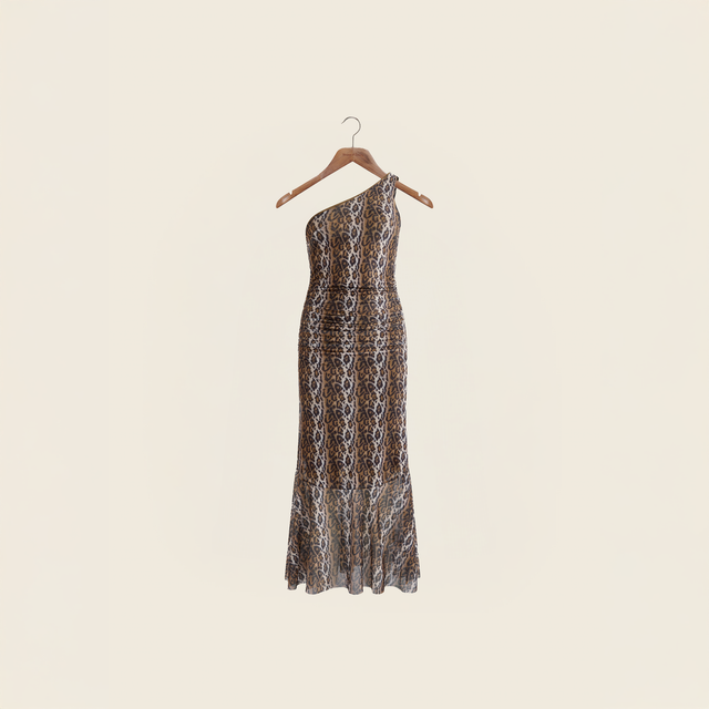 LEOPARD ASYMMETRIC DRESS