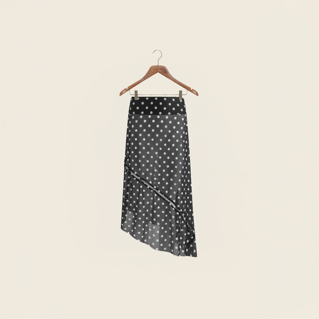 POLKA DOT MESH PRINTED SKIRT